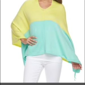 CARIBBEAN JOE NWT COLORBLOCK SWEATER PONCHO